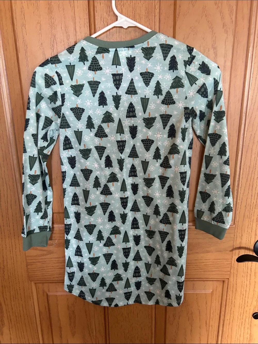 LC Lauren Conrad Mint Green Tree-Print Long Sleeve Nightshirt